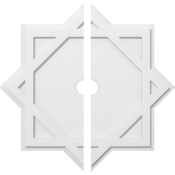 Ekena Millwork Axel Architectural Grde PVC Contemporary Ceiling Medallion, Two Piece, 34"OD x 3"ID x 18 3/4"C x 1"P CMP34AL2-03000 - main